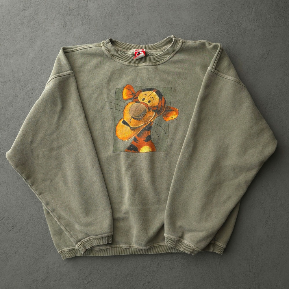 Mickey Inc Disney Tigger Sweatshirt Mens Size L Green Excellent Vintage 90s